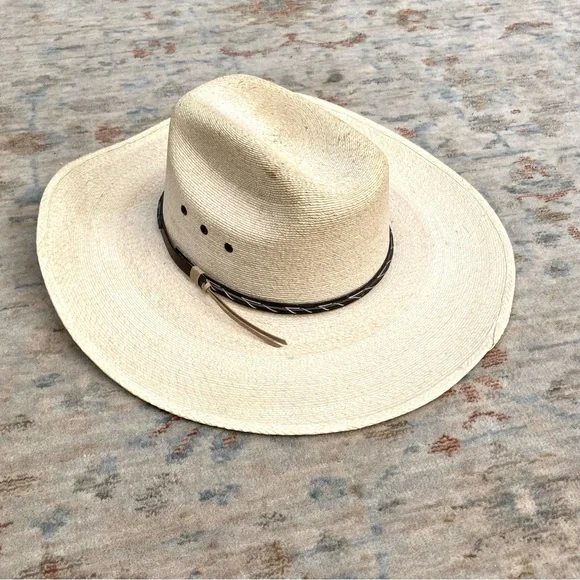 Texas Hat Co 30 Star Straw Hat Sz 7 1/8 - Picture 4 of 11